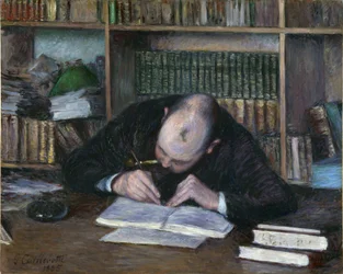 Portrét Emile Jean Fontaine, knihkupec (The Bookseller E. J. Fontaine) - Malba Gustava Caillebotte (1848-1894), olej na plátně (65x81 cm)