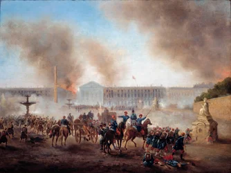 Pařížská komuna: “” scény rimeutes na Place de la Concorde”” Obraz Gustava Boulangera (1824-1888) Sun. 0,49x0,64 m Paříž, Musee Carnavalet.