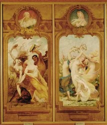 Ve foyer de la Danse jsou čtyři Boulangerovy nástěnné malby, které zobrazují tanec Bachique, Bacchanalia a danse champetre, country tanec... (nástěnná malba)