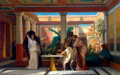 Divadelní zkouška v domě básníka starého Říma, 1855.
