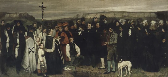 Pohřeb v Ornans - Obraz lidských postav, příběh pohřbu v Ornans, 1849-1850