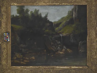 Cascade In A Rocky Landscape (olej na plátně)