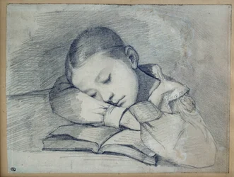 Portrét spící Juliette Courbet. Kresba na olověném dole od Gustava Courbeta (1819-1877). 1841. Rozm. 0,20 x 0,26. Paříž, Musee d