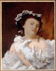 Žena s kočkou, 1864