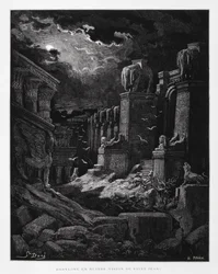 Babylon v troskách (vize Jana Křtitele), ilustrace z Bible Doreho