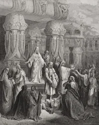 Cyrus Restoring the Vessels of the Temple, ilustrace z Dore