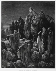 Jákob a jeho synové přicházejí do Egypta, Ilustrace z Doreho bible