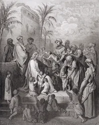 Jesus Blessing the Children, vyrytý Stephanem Pannemakerem (1847-1930) kolem roku 1868