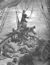 Jedna z ilustrací Gustava Dorése pro The Ancient Mariner, c1870, c1950.