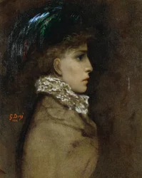 Portrét herečky Sarah Bernhardt (1844-1923) Malba Gustava Dore (1832-1883)
