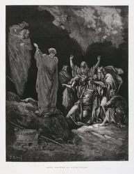 Saul a čarodějnice z Endoru, ilustrace z Doreovy bible