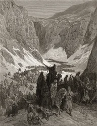 Křesťanská armáda v horách Judeje, ilustrace z 