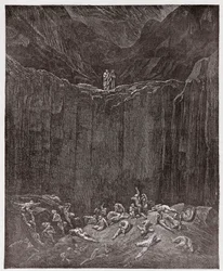 Božská komedie, Peklo, Zpěv 29: Padělatelé mučení v údolí - Dante Alighieri (1265-1321) - Ilustrace Gustava Dorého (1832-1883)