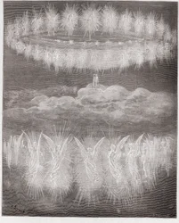 Božská komedie, Ráj, Zpěv 12: Kruhy oslavených duší ve slunci - Dante Alighieri (1265-1321) - Ilustrace Gustava Dorého (1832-1883)