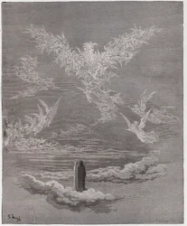 Božská komedie (La Divina Commedia, La Divine Comédie), Ráj, Zpěv 19: Blažené duše tvoří na nebi orla - Dante Alighieri (1265-1321) - Ilustrace Gustava Dorého (1832-1883)