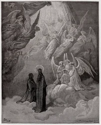 Božská komedie (La Divina Commedia, La Divine Comédie), Ráj, zpěv 20: zářivé duše zpívají - Dante Alighieri (1265-1321) - Ilustrace Gustava Dorého (1832-1883)
