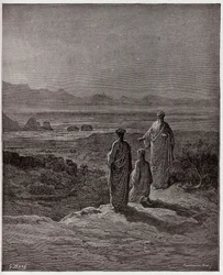 Božská komedie (La Divina Commedia, La Divine Comedie), Purgatorio, Canto 1: Dante klečí před Statiem - od Dante Alighieri (1265-1321) - Ilustrace Gustave Dore (1832-1883)