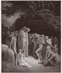 Božská komedie, Očistec, Zpěv 23: Duše hříšníků obžerství - od Dante Alighieriho (1265-1321) - Ilustrace Gustava Dorého (1832-1883)
