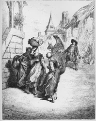 Mlynář, jeho syn a osel - z "Bajek" od Jean de La Fontaine