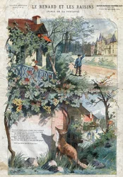 Liška a hrozny. Bajky Jean de La Fontaine (1621-95). Ilustrace Gustave Fraipont (1849 -1923). Soukromá sbírka.