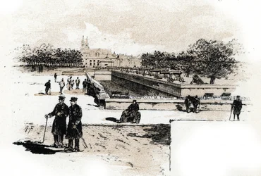 Pohled na nemocnici válečných veteránů Hotel des Invalides, Paříž Kresba Gustava Fraiponta (1849-1923) ze Saint-Jurs