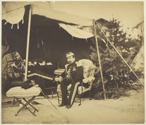 Důstojníci sedící ve stanu, Camp de Châlons