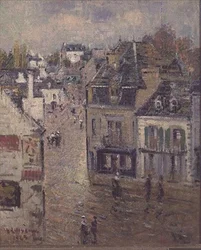 Ulice v Pont Aven po dešti