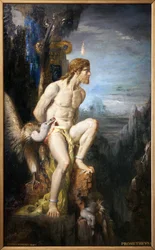 Prométheus. Olejomalba na plátně od Gustava Moreaua (1826-1898). Fotografie, KIM Youngtae, Paříž, Musée Gustave Moreau.