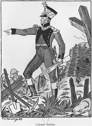 Plukovník Boutin, ilustrace z „The Wanderers of Glory“ od velitele Henryho Lachouque, Paříž, Editions du Panache
