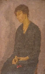 Žena držící květinu