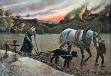 Žena v polích, 1915.