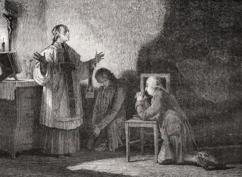 Ludvík XVI. (1754-93) při modlitbě před popravou