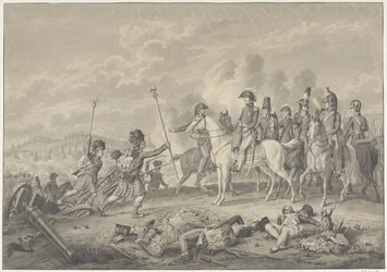 Vévoda z Wellingtonu dostává dvě standarty s orly zajatými od Francouzů během bitvy u Waterloo, 1815