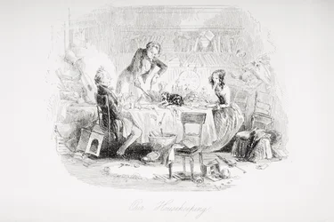 Naše hospodaření, ilustrace z knihy "David Copperfield" od Charlese Dickense (1812-70), poprvé vydáno 1850