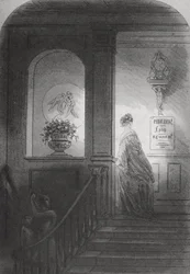 Stín, ilustrace z románu „Bleak House“ Charlese Dickense (1812-70), vydáno 1853
