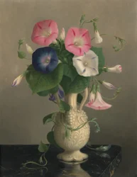 Váza s jitřenkami, b.d. (olej na dřevě)