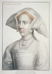 Portrét Lady Mary po královně (1516-58) vyrytý Francescem Bartolozzim (1727-1815) 1796 (rytina)