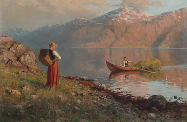 Datum u fjordu (olej na plátně)