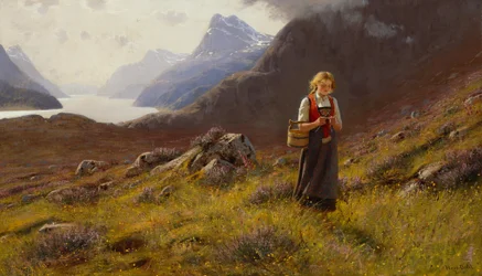 Pletení Dairymaid (olej na plátně)