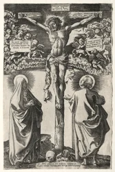 Kristus na kříži mezi pannou a svatým Janem, 1542.