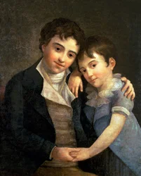 Portrét Karla Thomase (1784-1858) a Franze Xavera (1791-1844), dvou synů Wolfganga Amadea Mozarta (1756-91), 1798