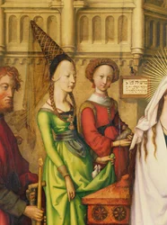 Detail zobrazení Krista v chrámu, 1500 (viz také 147225)