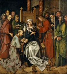 Smrt Panny Marie, z oltářního obrazu dominikánů ve Frankfurtu, 1501