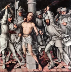 Bičování Krista, detail z oltářního obrazu, 1496