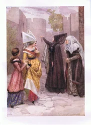 Litujte, staré kameny, ty něžné děti, které závist zazdila do vašich zdí (Král Richard III.), z Kompletního díla Shakespeara vydaného George Harrap & Co Ltd, 20. léta 20. století