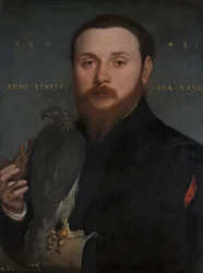 Portrét šlechtice se sokolem, 1542