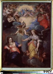 Zvěstování. Obraz Hanse Rottenhammera Groina (1564-1625). Olej na mědi, 37 x 21 cm. Německé umění, manýrismus. Státní muzeum zahraničního umění Lotyšské republiky, Riga (Lotyšsko).