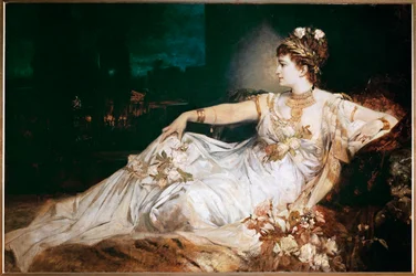 Herečka Charlotte Wolterová jako Messalina (olej na plátně)
