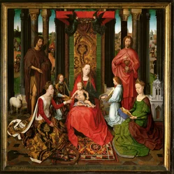 Oltářní obraz sv. Jana Křtitele a sv. Jana Evangelisty (malba na dubovém dřevě)