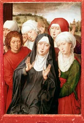 Diptych Granady: „Zbožné ženy a evangelista svatého Jana“ Malba Hanse Memlinga (1435/40-1494) 15. století Rozměr 51x36,5 cm Granada, Královská kaple